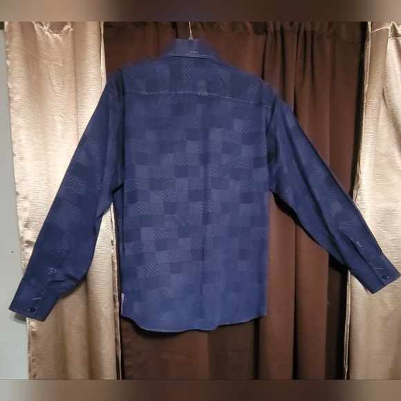 Bertigo Elegant Purple Checkered Dress Shirt - Picture 3 of 6